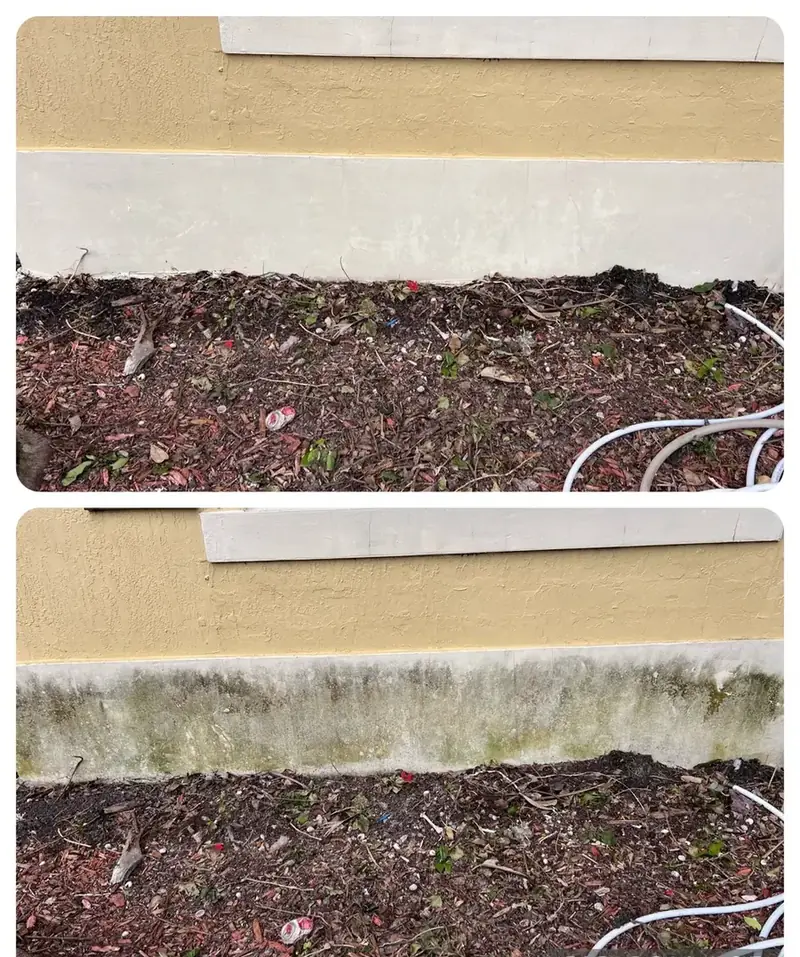 Before and after — Stucco wall wash