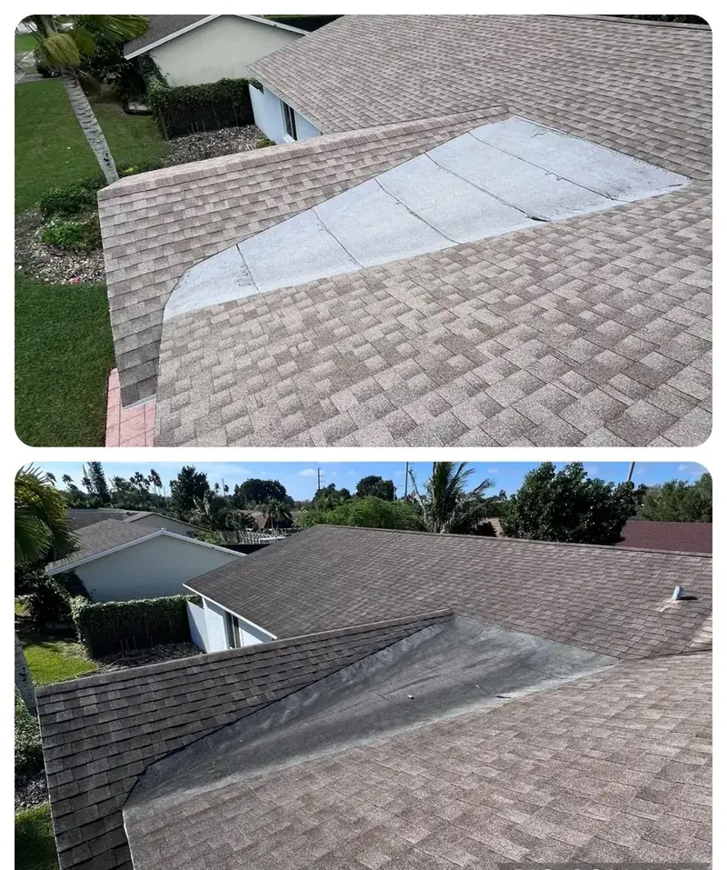 Before and after — Roof and screen enclosure